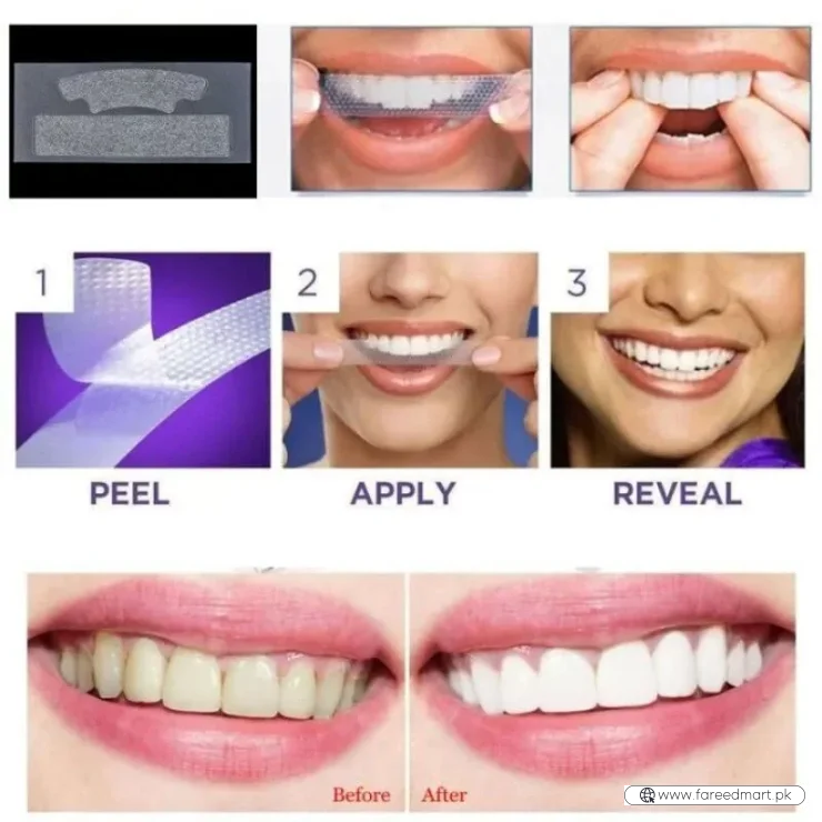 Gegemoon 3D Teeth Whitening Strips | Professional 7-Day Whitening Kit | Enamel Safe Whitening Strips | Deep Stain Removal | Mint Flavor | 7 Pairs