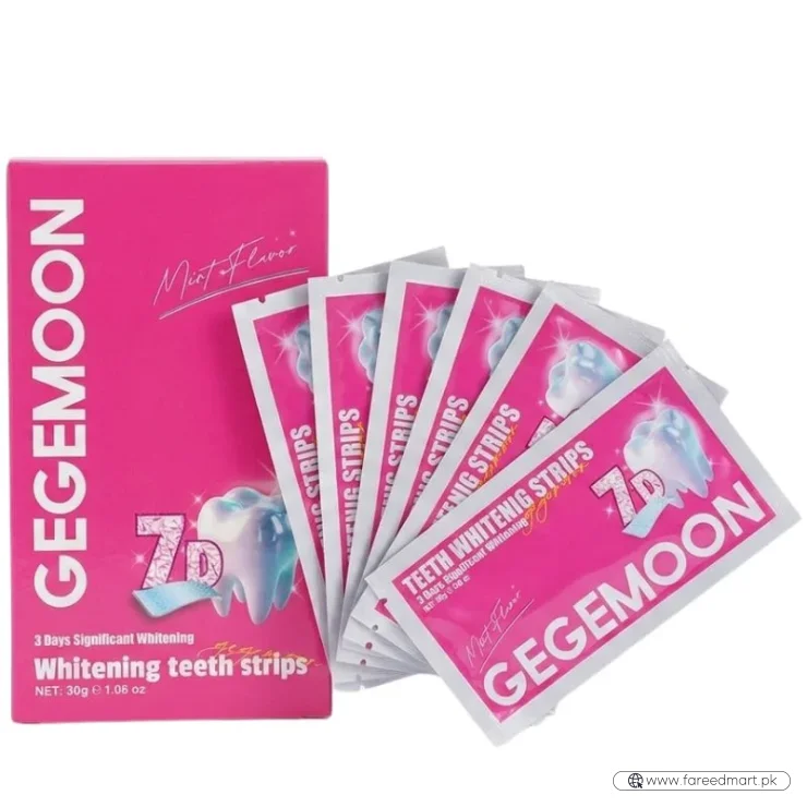 Gegemoon 7D Teeth Whitening Strips | Professional 7-Day Whitening Kit | Enamel Safe Teeth Whitening Strips | Deep Stain Removal | Mint Flavor | 7 Pairs