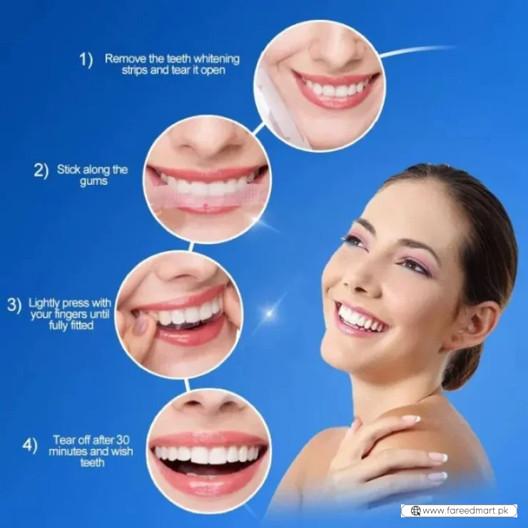 Gegemoon 9D Teeth Whitening Strips | Professional Teeth Whitening Kit | Enamel Safe Whitening Strips | Deep Stain Removal | Mint Flavor | 7 Pairs