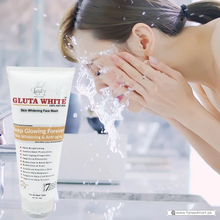 Gluta White Skin Whitening Face Wash | 7-in-1 Brightening & Anti-Aging Formula