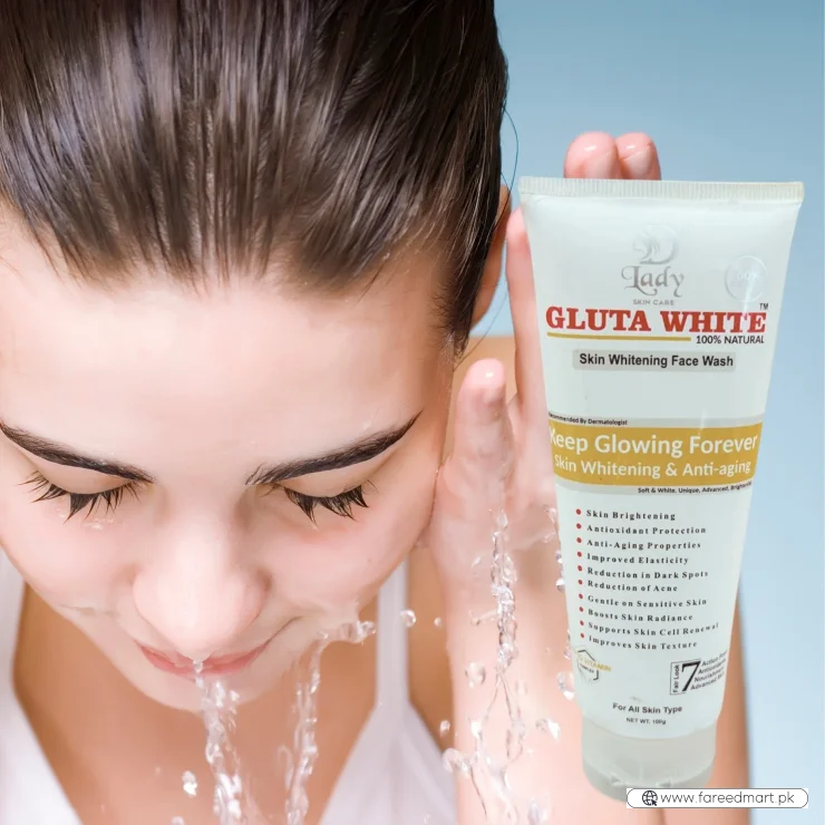 Gluta White Skin Whitening Face Wash | 7-in-1 Brightening & Anti-Aging Formula
