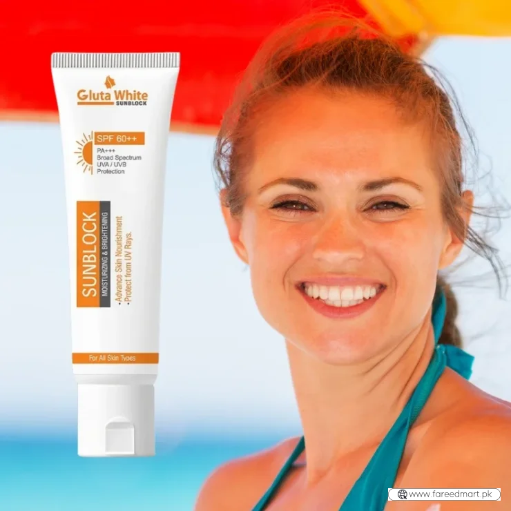 Gluta White SunBlock SPF 60 | Moisturizing & Brightening Sunscreen for All Skin Types
