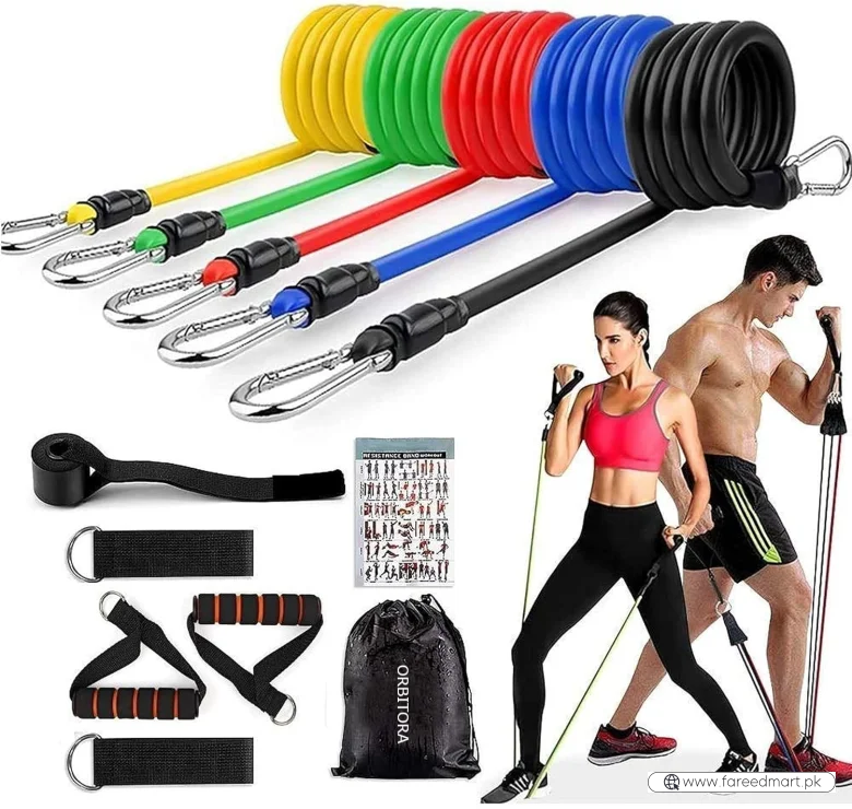 Gym Belt with Box | 5-in-1 Power Exercise Resistance Band Set | Adjustable Fitness Equipment for All