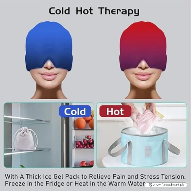 Headache Relief Gel Cap Hot Cold Therapy | Migraine, Tension & Puffy Eyes Relief