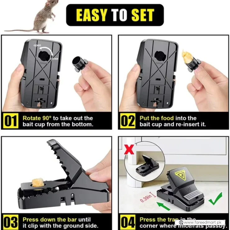 Heavy Duty Plastic Mouse Trap | Reusable Mouse Catcher | Best Quality Rodent Trap