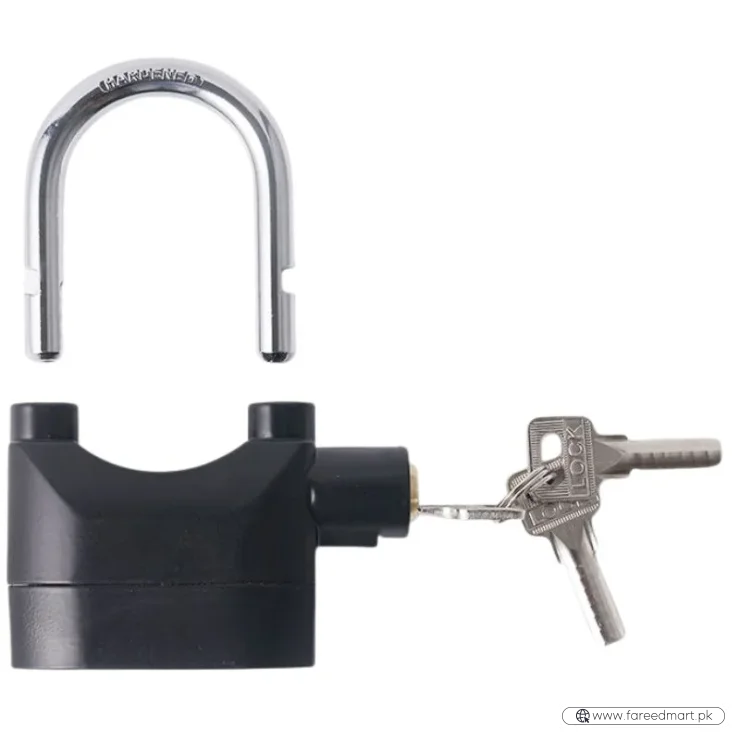 High-Security Gembok Alarm Lock | Waterproof Siren Padlock for Bike, Scooter & Door Protection