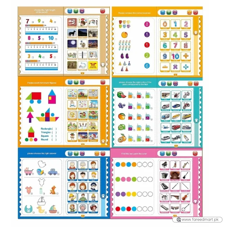 Intelligence Learning Book for Kids | Interactive Letters, Numbers & Sounds for Toddlers