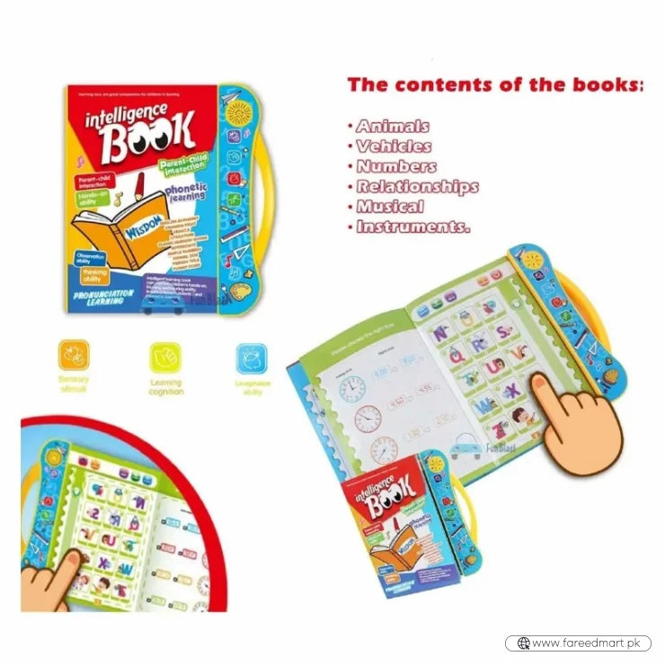 Intelligence Learning Book for Kids | Interactive Letters, Numbers & Sounds for Toddlers