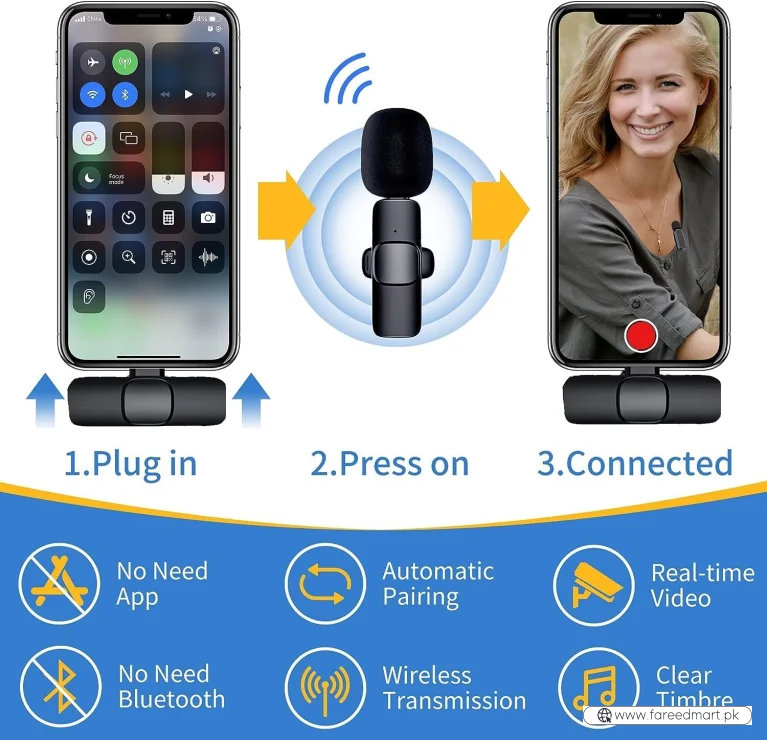 K9 Dual Wireless Lavalier Microphone | Plug & Play USB Type-C | Mic with Auto Sync & Noise Reduction