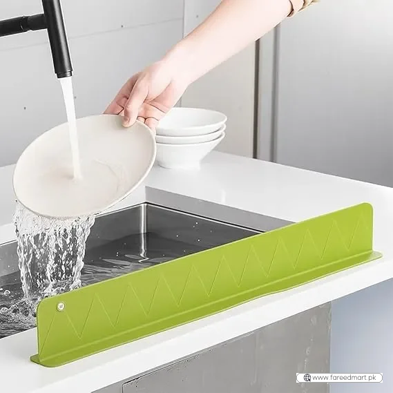 Large Size Silicone Sink Splash Guard Set |  Non-Slip Water Barrier with Strong Suction Cups for Kitchen & Bathroom Use