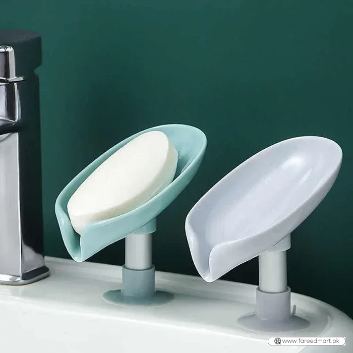 Leaf-Shaped Self-Draining Soap Holder | Stylish Waterfall Design with Suction Base for Bathroom & Kitchen | Random Colors
