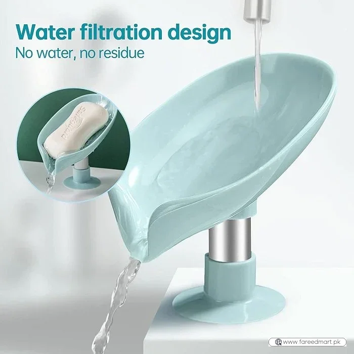 Leaf-Shaped Self-Draining Soap Holder | Stylish Waterfall Design with Suction Base for Bathroom & Kitchen | Random Colors