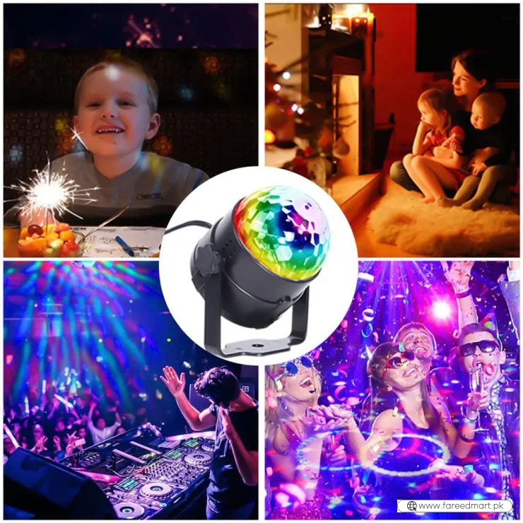 LED Disco Party Lights Crystal Magic Ball 3W RGB | Colorful Projection Lamp for Parties & Events