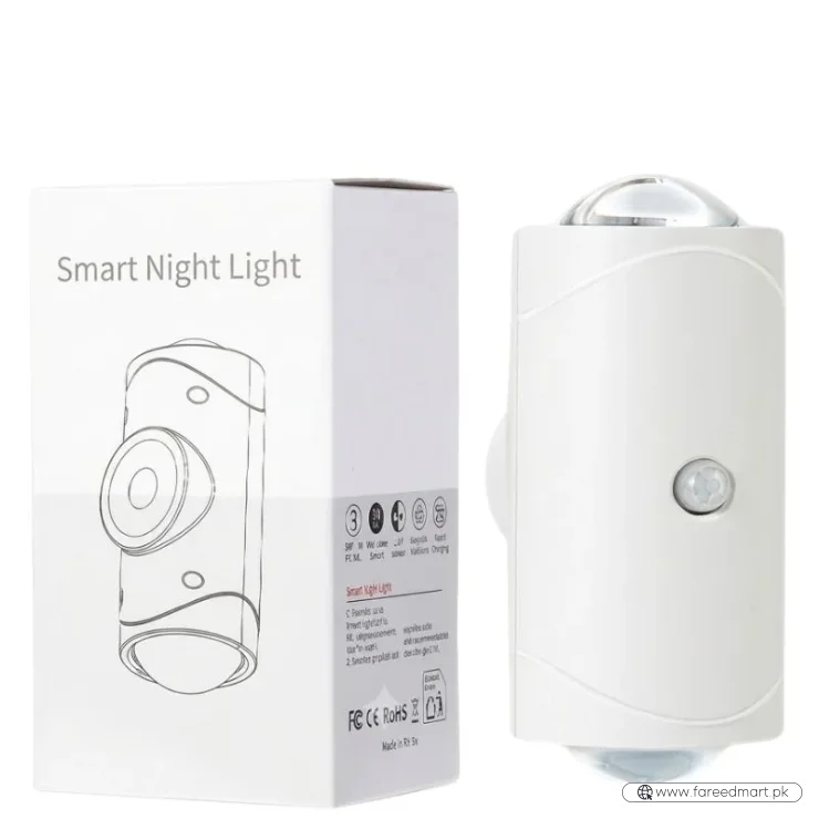 LED Night Light with Motion Sensor | Rechargeable Wireless Wall Lamp | Dimmable Smart Night Light | Magnetic Indoor & Outdoor Wall Light