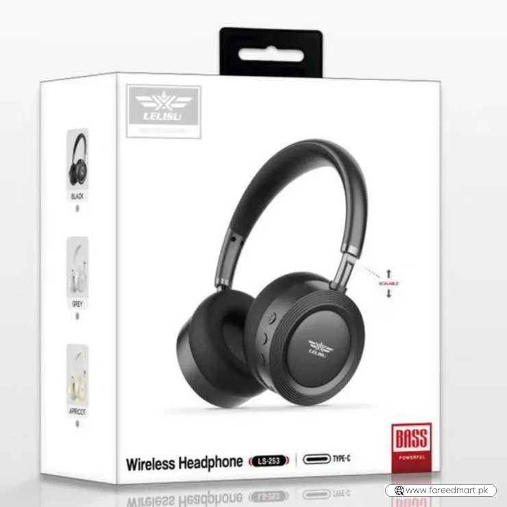 Lelisu LS-253 Wireless Headphones | Bluetooth Over-Ear Headset with Type-C Charging