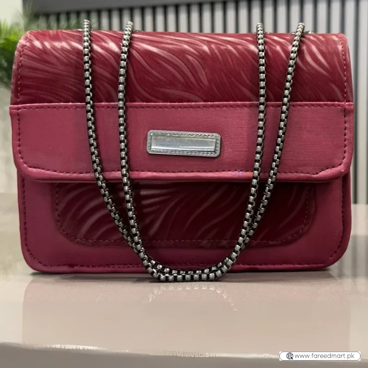 Luxury Women’s Shoulder Bag in Maroon Faux Leather for Casual, Work, and Formal Use