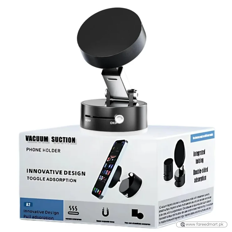 Magnetic Wireless Phone Holder with Foldable Suction Grip for Secure Mounting