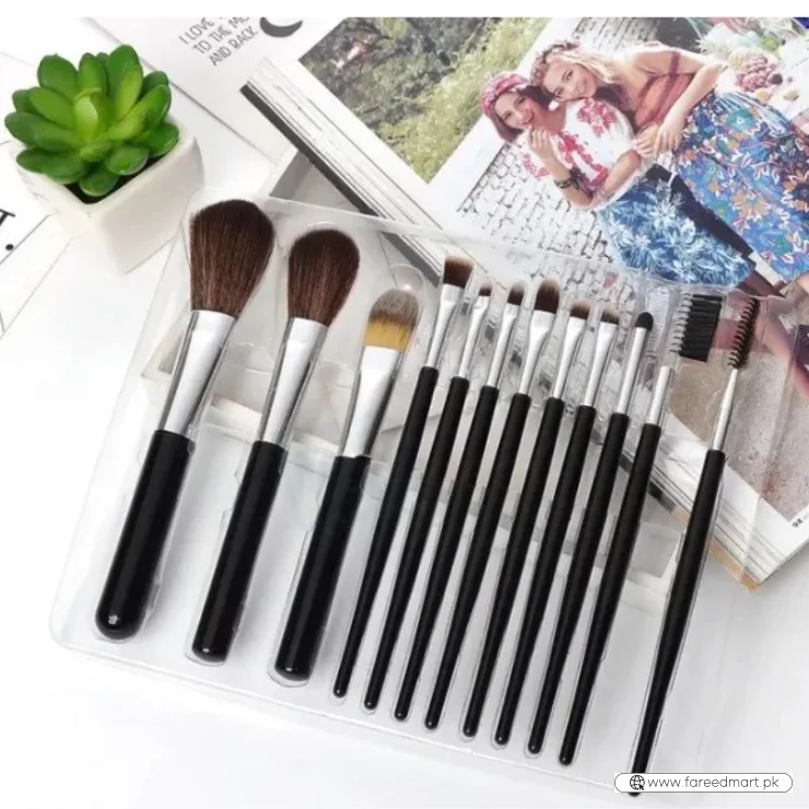 Makeup Brush Set – 12-Piece Professional Makeup Tool Kit | Soft, High-Quality Synthetic Bristles | Huada | Fit Me | Pabibrow