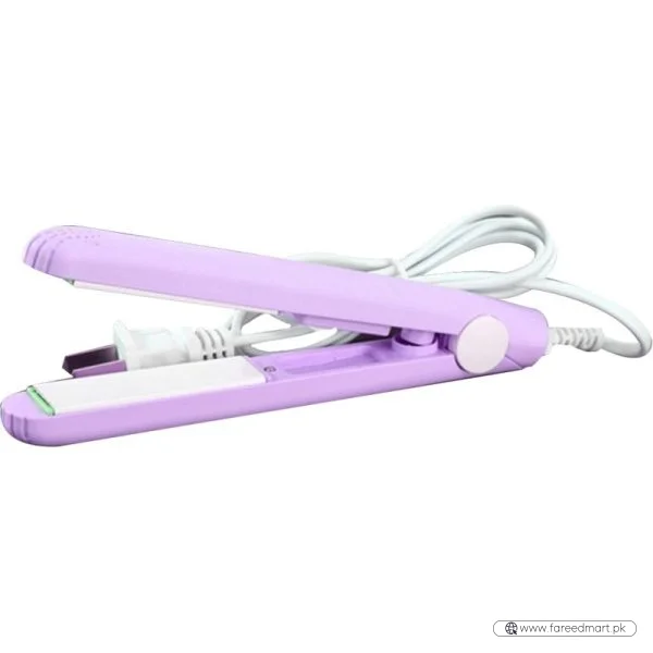 Mini Portable Ceramic Hair Straightener & Curler | Frizz-Free Smooth Hair | Random Color
