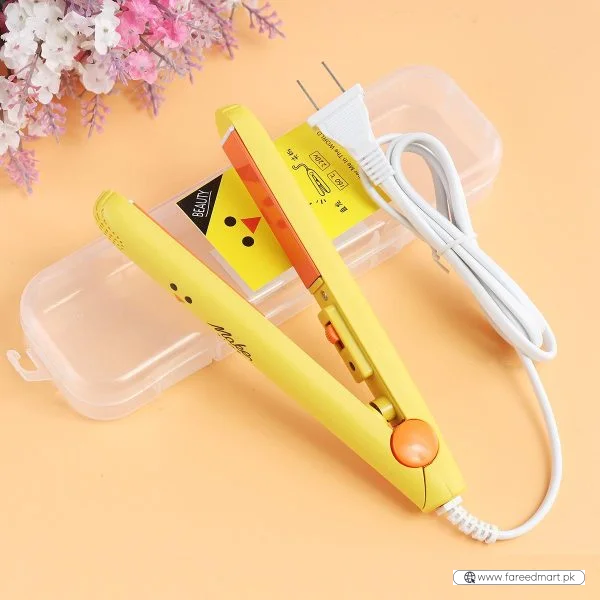 Mini Portable Ceramic Hair Straightener & Curler | Frizz-Free Smooth Hair | Random Color