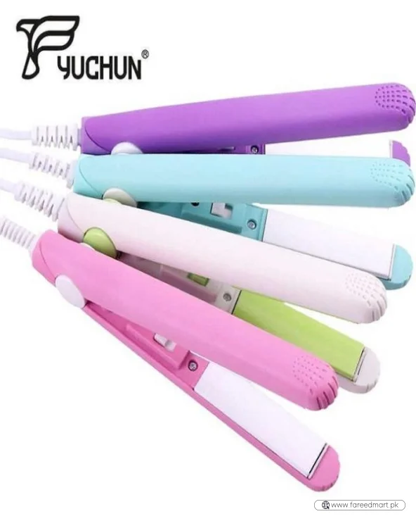 Mini Portable Ceramic Hair Straightener & Curler | Frizz-Free Smooth Hair | Random Color