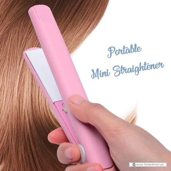 Mini Portable Ceramic Hair Straightener & Curler | Frizz-Free Smooth Hair | Random Color