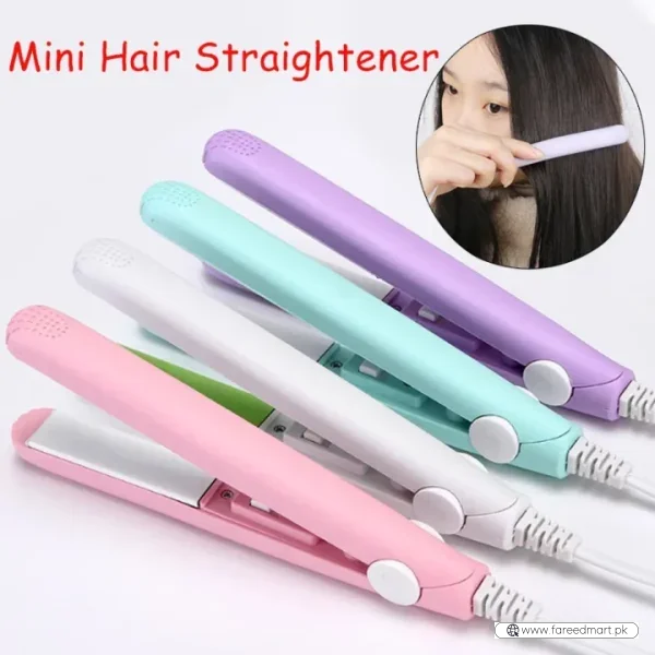 Mini Portable Ceramic Hair Straightener & Curler | Frizz-Free Smooth Hair | Random Color