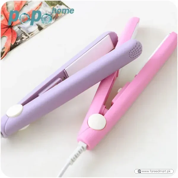 Mini Portable Ceramic Hair Straightener & Curler | Frizz-Free Smooth Hair | Random Color