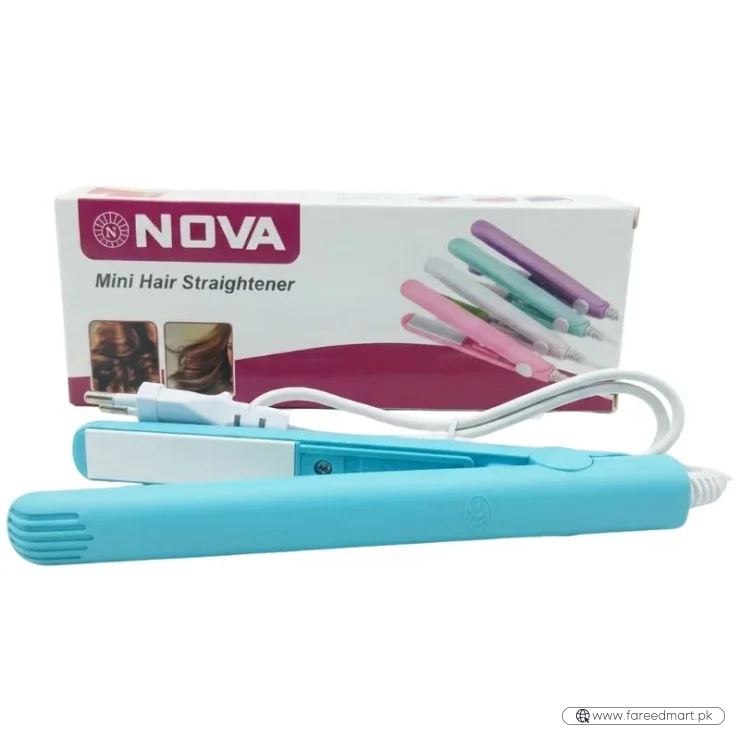 Mini Portable Ceramic Hair Straightener & Curler | Frizz-Free Smooth Hair | Random Color