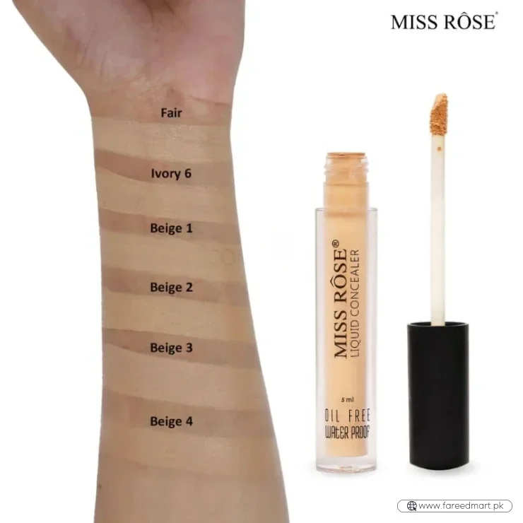 MISS ROSE Liquid Concealer | Fair | Waterproof High-Coverage Formula (5ml)