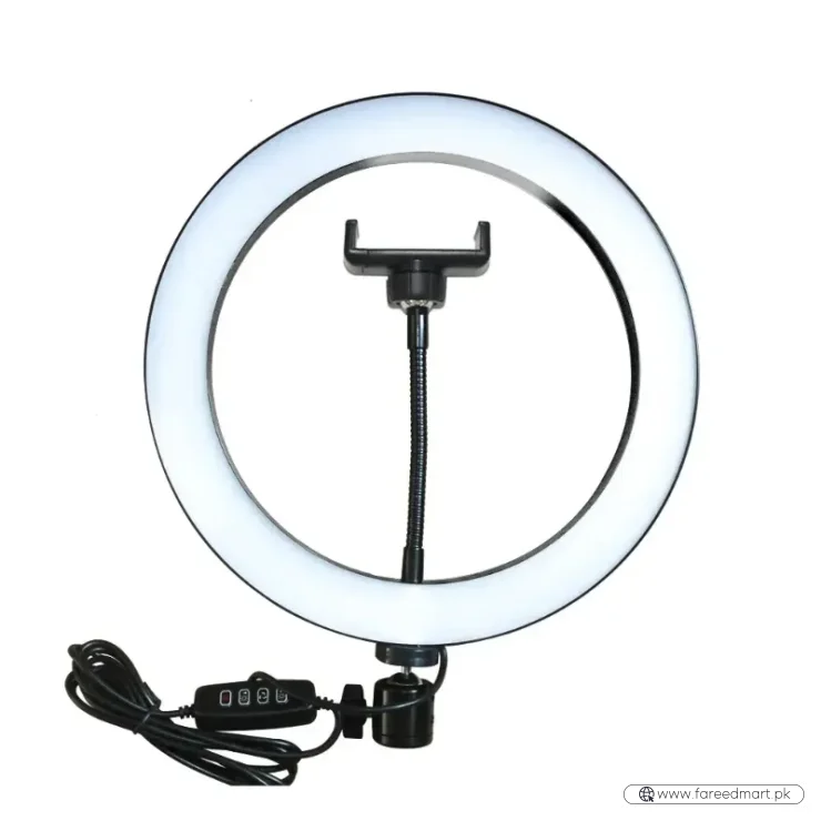 MJ36 RGB LED Ring Light 36cm with 16 Colors, Brightness Control & Phone Holder