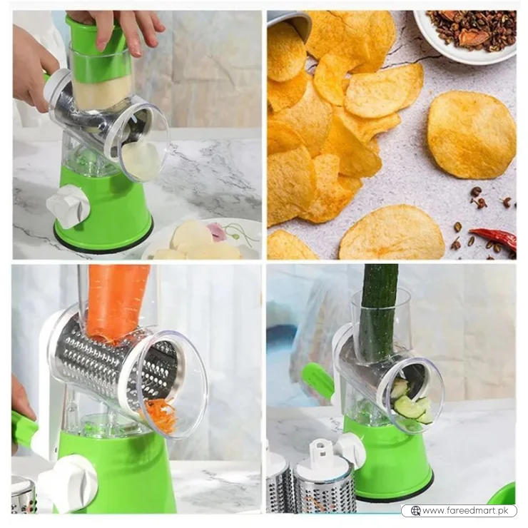 Multi-Functional Tabletop Drum Grater Manual Vegetable Cutter Slicer and Grater for Kitchen