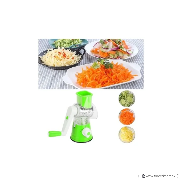 Multi-Functional Tabletop Drum Grater Manual Vegetable Cutter Slicer and Grater for Kitchen