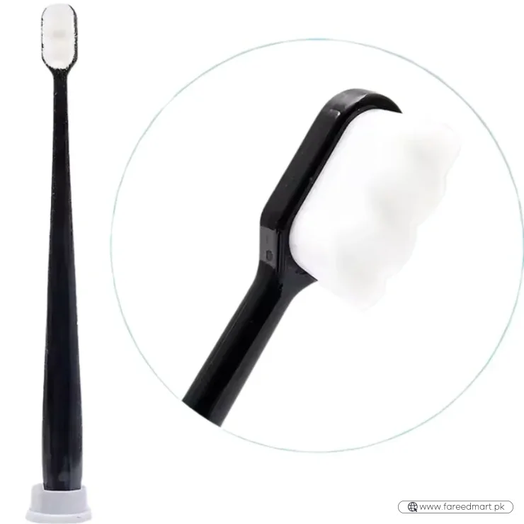 Nano Toothbrush with Travel Case | Ultra Soft Micro-Nano Bristles | For Sensitive Gums, Adults & Kids | Black