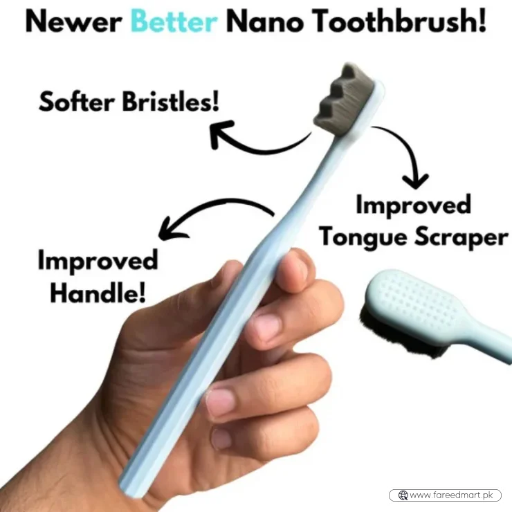 Nano Toothbrush with Travel Case | Ultra Soft Micro-Nano Bristles | For Sensitive Gums, Adults & Kids | Parrot Color