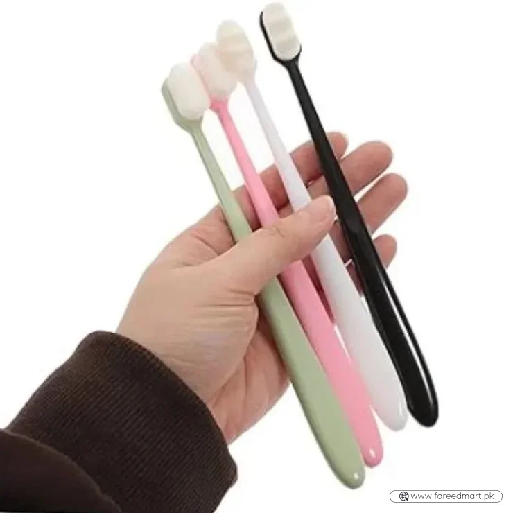 Nano Toothbrush with Travel Case | Ultra Soft Micro-Nano Bristles | For Sensitive Gums, Adults & Kids | Parrot Color
