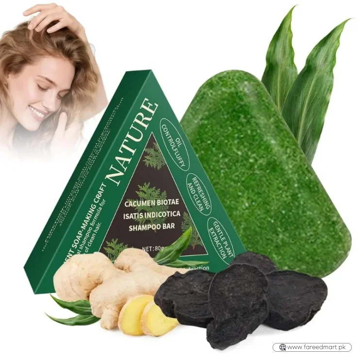 Nature Triangle Shampoo Bar | Plant-Based Herbal Hair Growth Soap | Calming, Strengthening & Eco-Friendly
