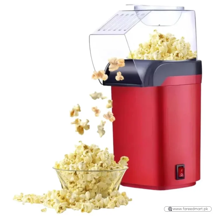 Oil Free Mini Popcorn Maker  | Hot Air Popcorn Machine | Electric Popcorn Popper for Home & Kids | 1200W