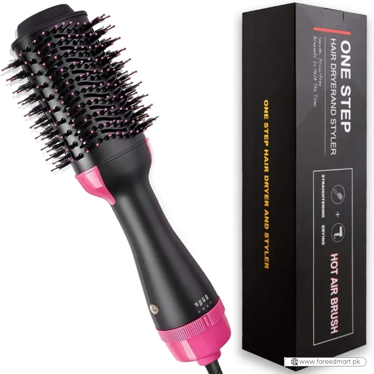 One Step Hot Air Brush | 3-in-1 Dryer, Straightener & Volumizer for Effortless Styling