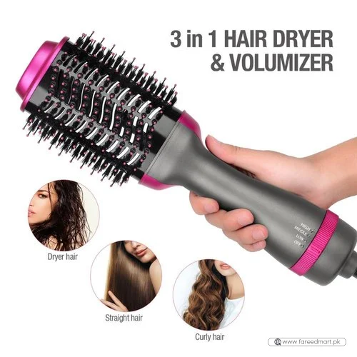 One Step Hot Air Brush | 3-in-1 Dryer, Straightener & Volumizer for Effortless Styling