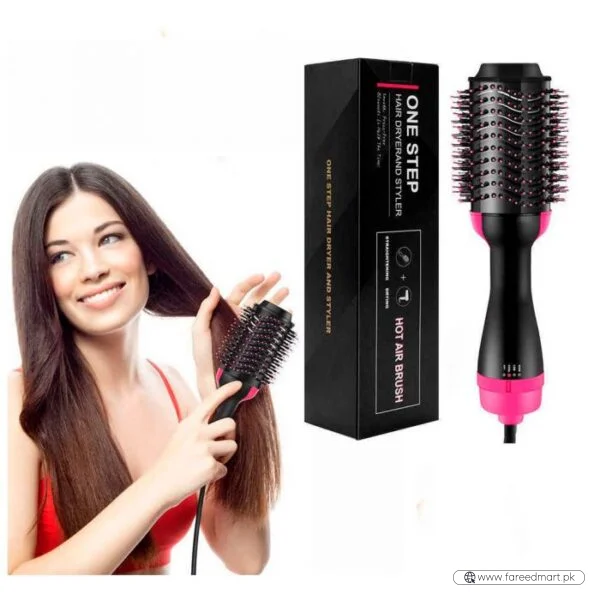 One Step Hot Air Brush | 3-in-1 Dryer, Straightener & Volumizer for Effortless Styling