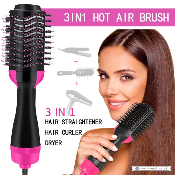 One Step Hot Air Brush | 3-in-1 Dryer, Straightener & Volumizer for Effortless Styling