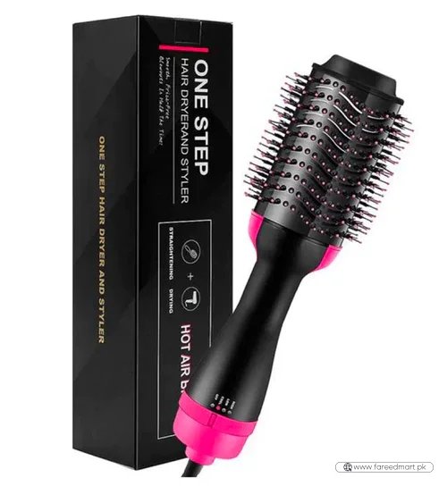 One Step Hot Air Brush | 3-in-1 Dryer, Straightener & Volumizer for Effortless Styling