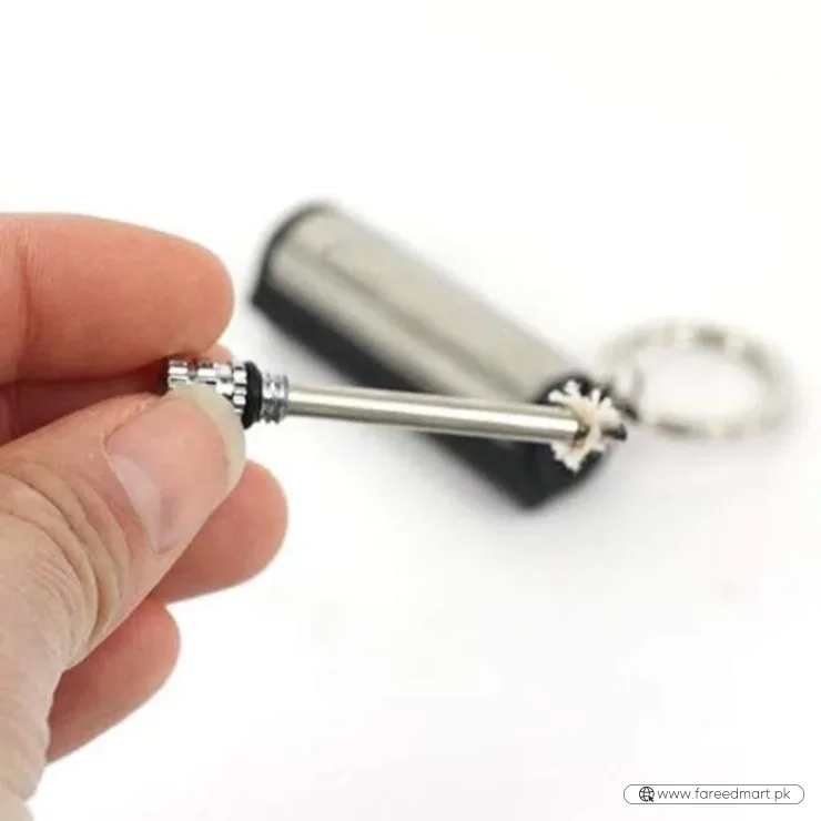 Permanent Match Striker Flint Stone Lighter with Keychain | Waterproof Survival Matchstick for Smoking & Outdoor Use