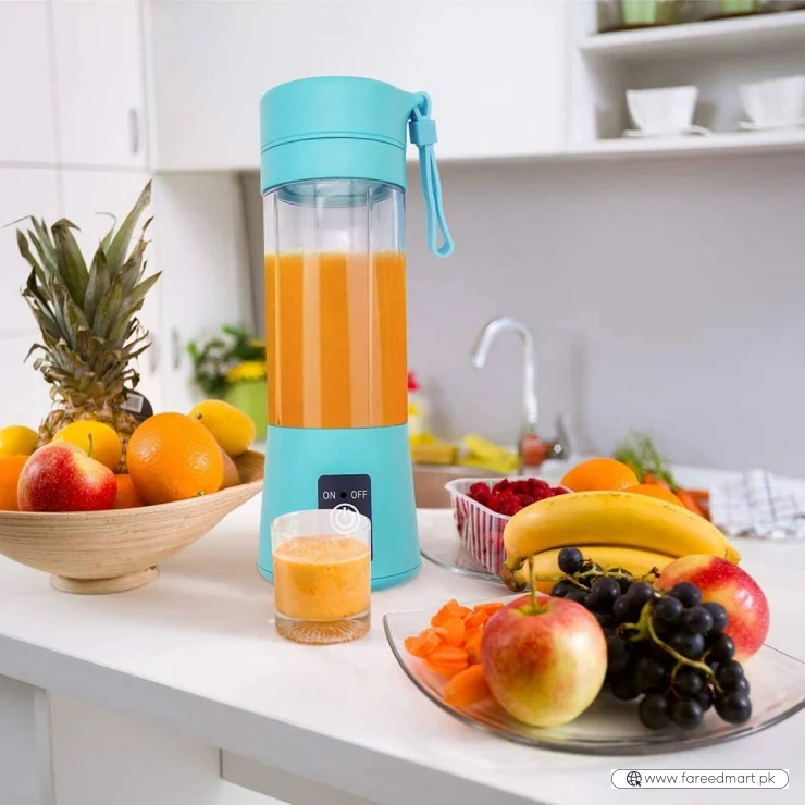 Portable 6-Blade USB Rechargeable Juicer Blender for Smoothies Shakes Baby Food and Outdoor Use | Random Color