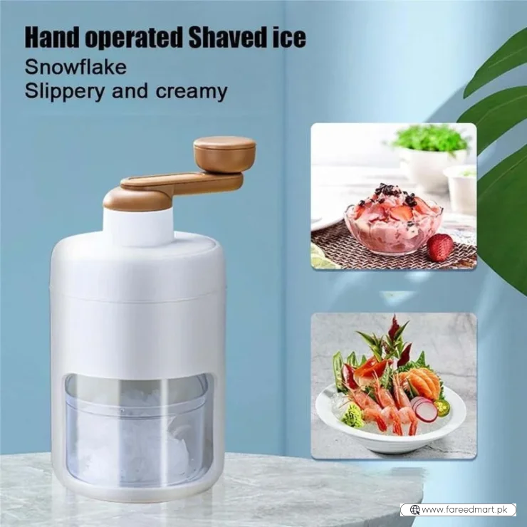 Portable Manual Ice Shaver  | Snow Cone & Slush Maker | Stainless Steel Blades | Ice Shaving Machine for Home, Kitchen & Camping