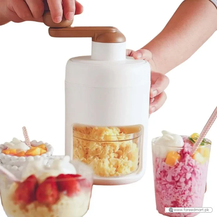 Portable Manual Ice Shaver  | Snow Cone & Slush Maker | Stainless Steel Blades | Ice Shaving Machine for Home, Kitchen & Camping