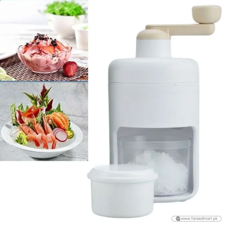 Portable Manual Ice Shaver  | Snow Cone & Slush Maker | Stainless Steel Blades | Ice Shaving Machine for Home, Kitchen & Camping