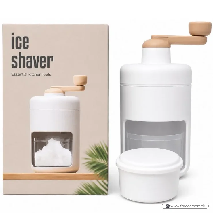Portable Manual Ice Shaver  | Snow Cone & Slush Maker | Stainless Steel Blades | Ice Shaving Machine for Home, Kitchen & Camping