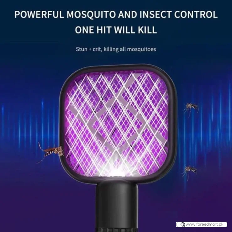 Portable Mini Mosquito Swatter   | USB Rechargeable Electric Bug Zapper with LED Night Light | Random color